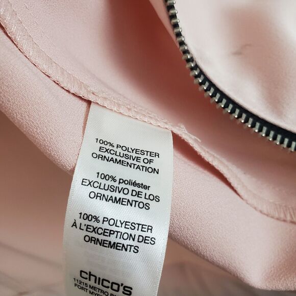 Chicos Zenergy Jacket Large Pink Satin Crepe Relaxed Sporty Athleisure Casual - Picture 11 of 11